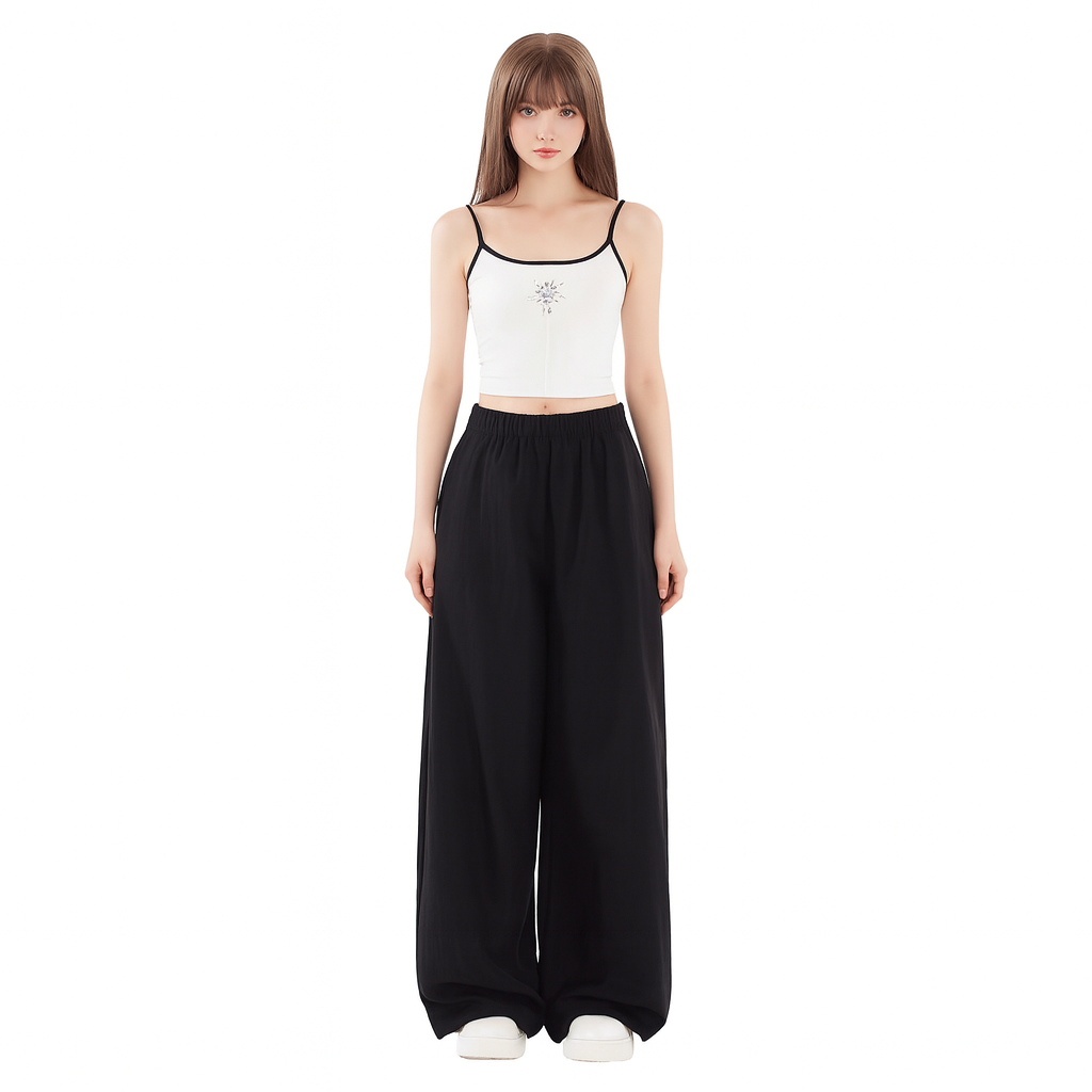 Elegante High-Waist Wide-Leg Hose