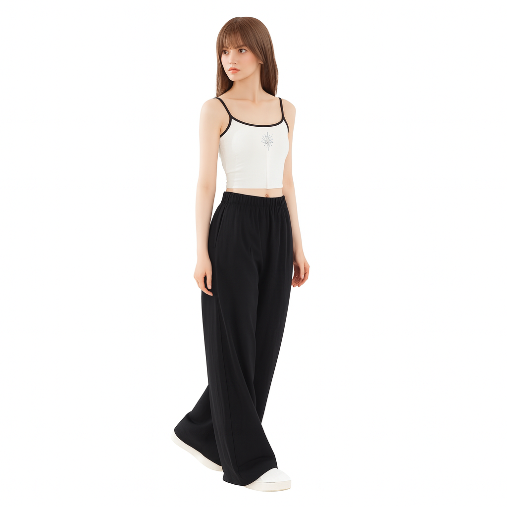 Elegante High-Waist Wide-Leg Hose