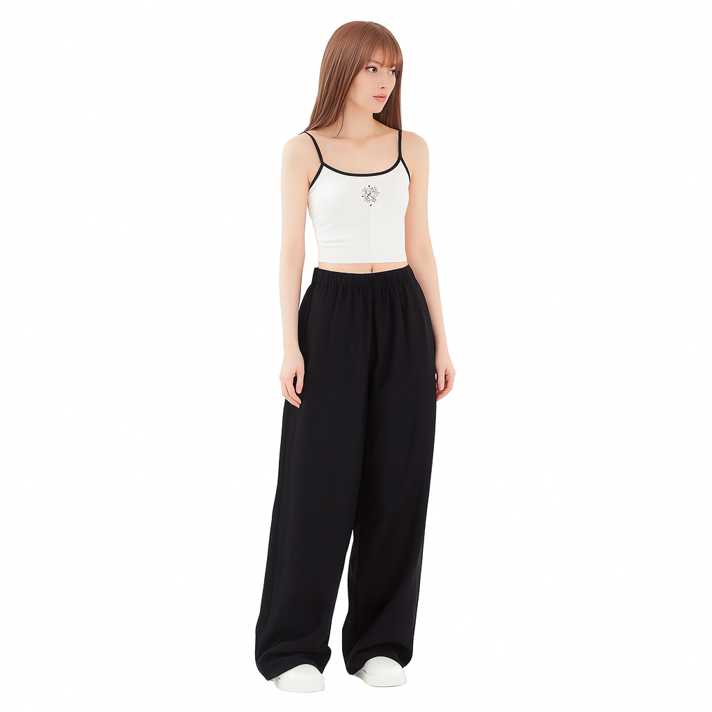 Elegante High-Waist Wide-Leg Hose