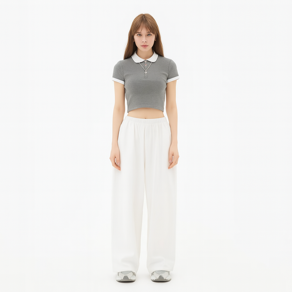 Elegante High-Waist Wide-Leg Hose