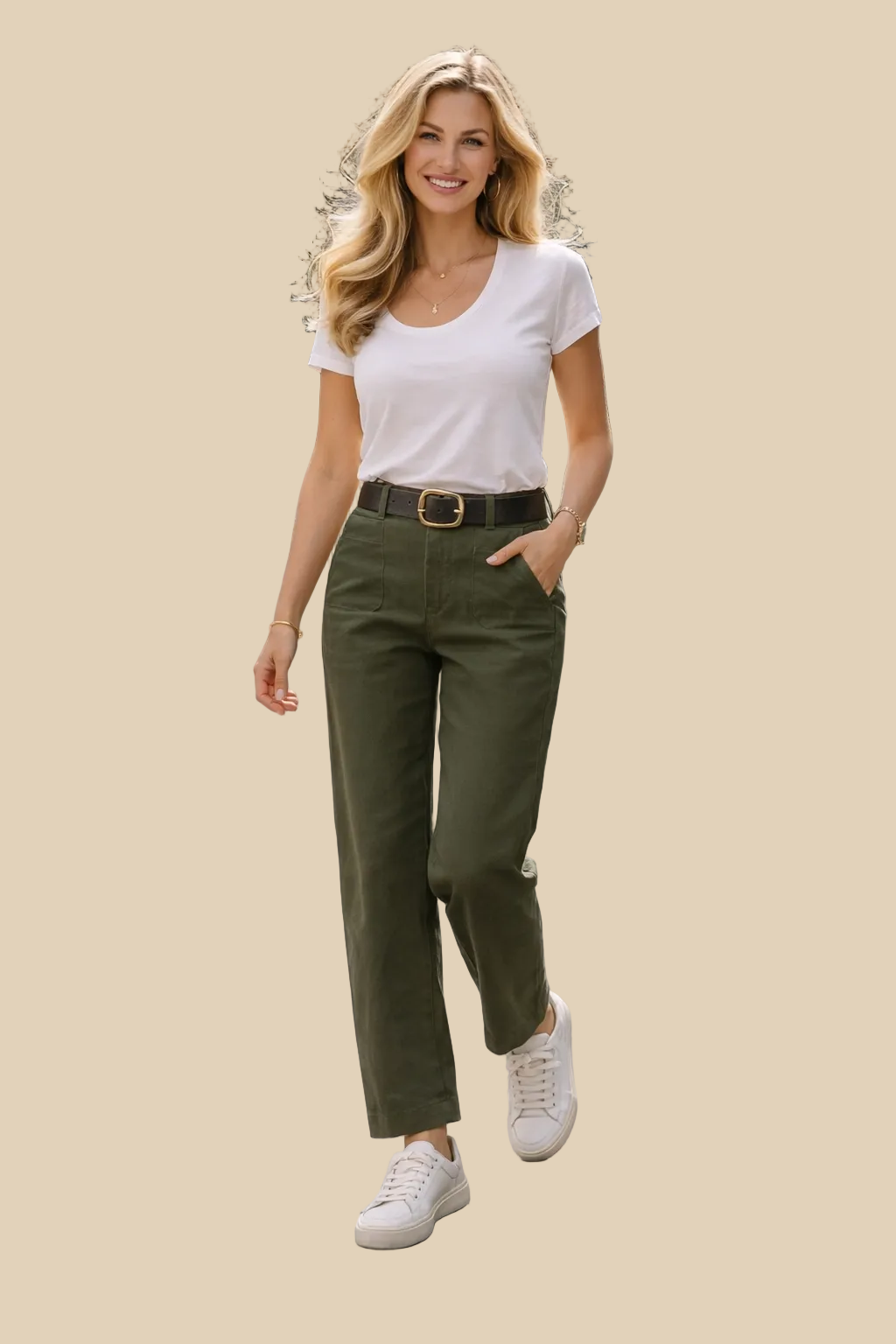 Elegante High-Waist Straight-Leg Hose