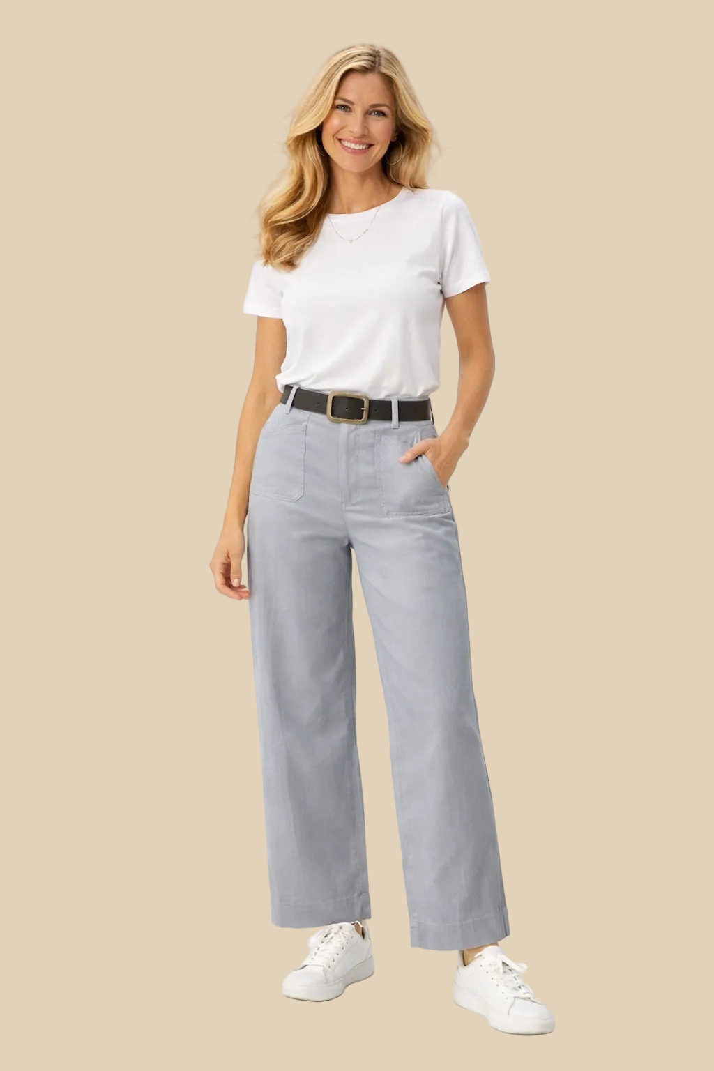 Elegante High-Waist Straight-Leg Hose
