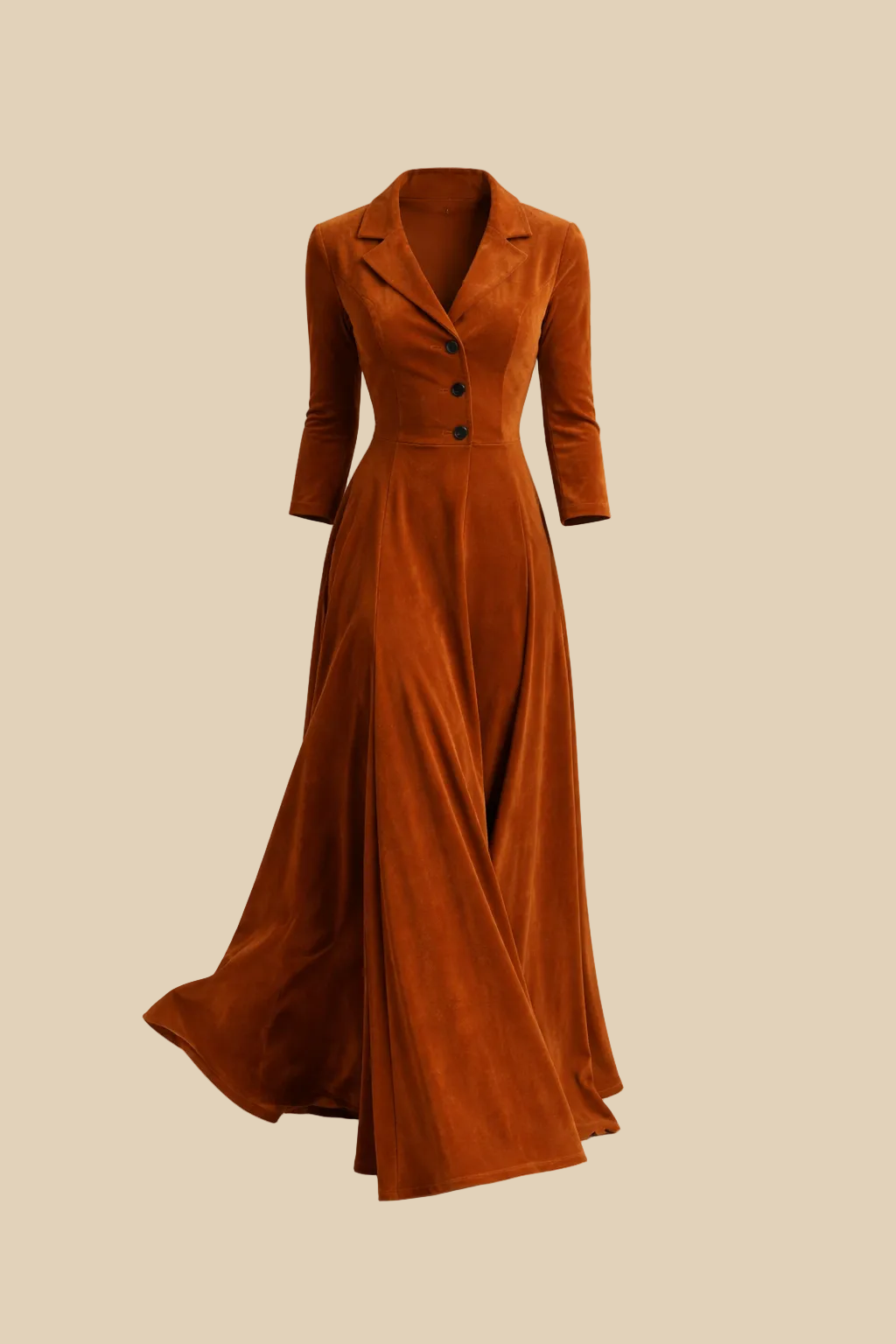 Fließendes Winter-Samtkleid