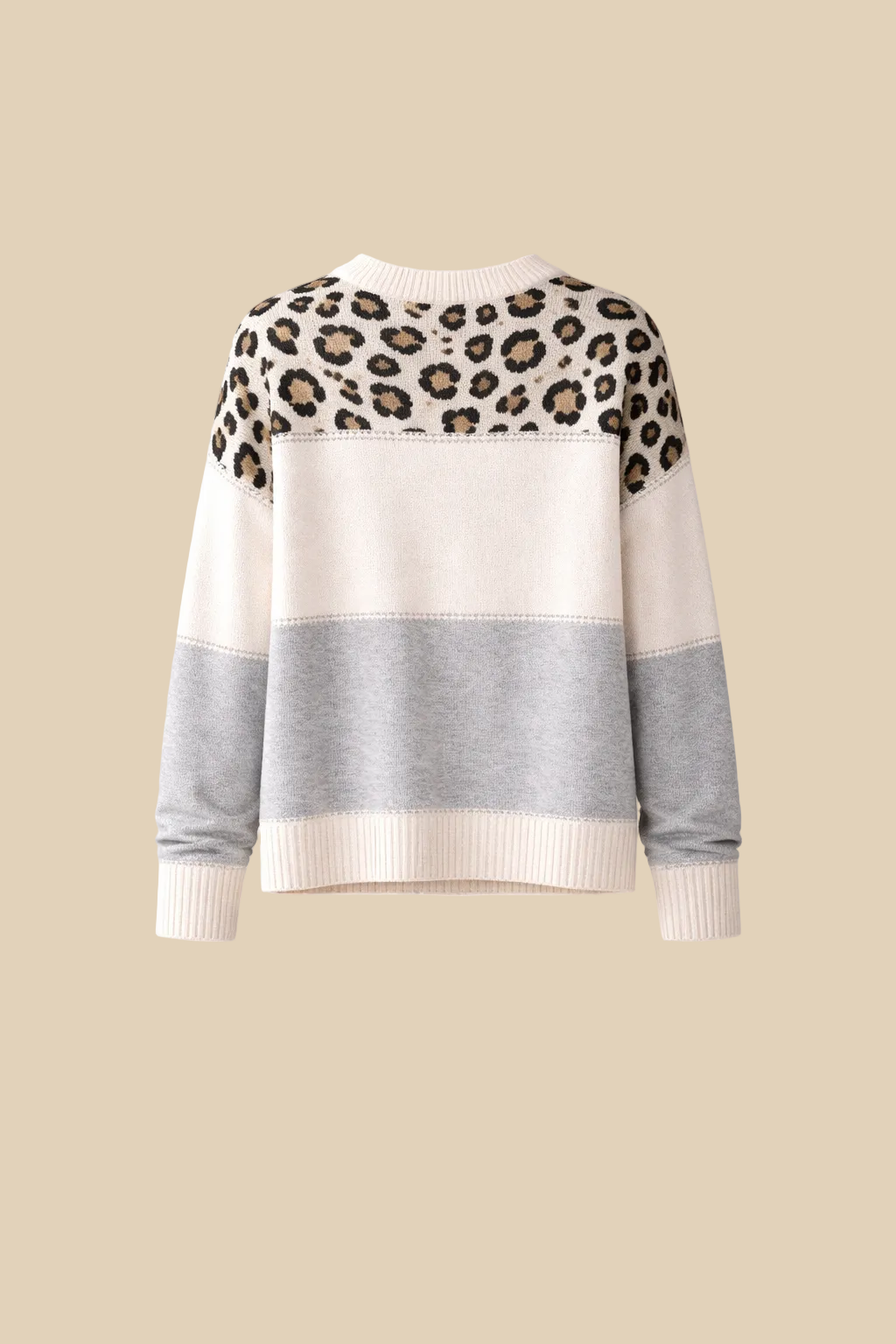 Damen-Strickpullover mit Leopardenmuster