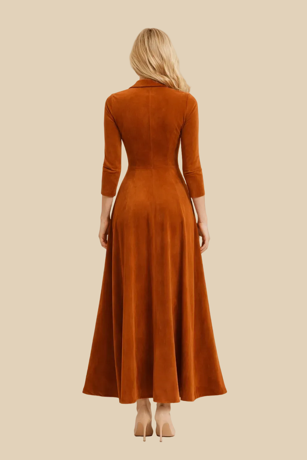 Fließendes Winter-Samtkleid