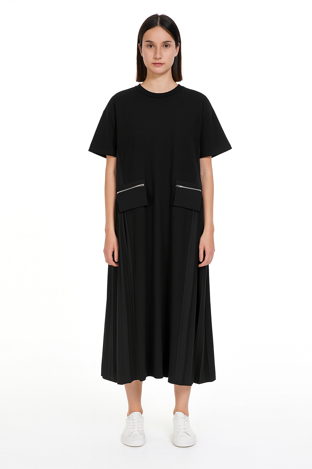 Plissiertes Midikleid