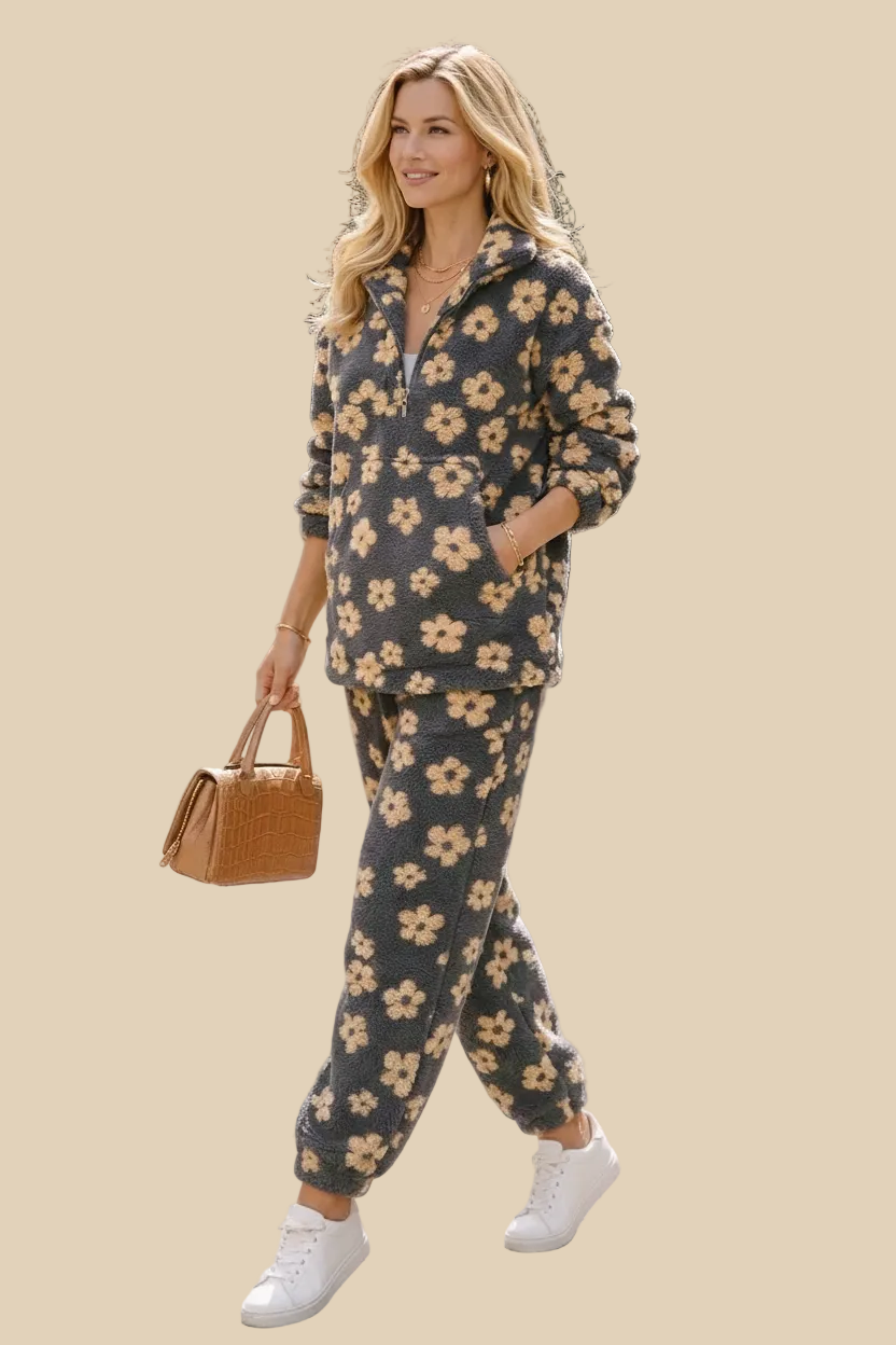 Florales Teddy-Sweatshirt