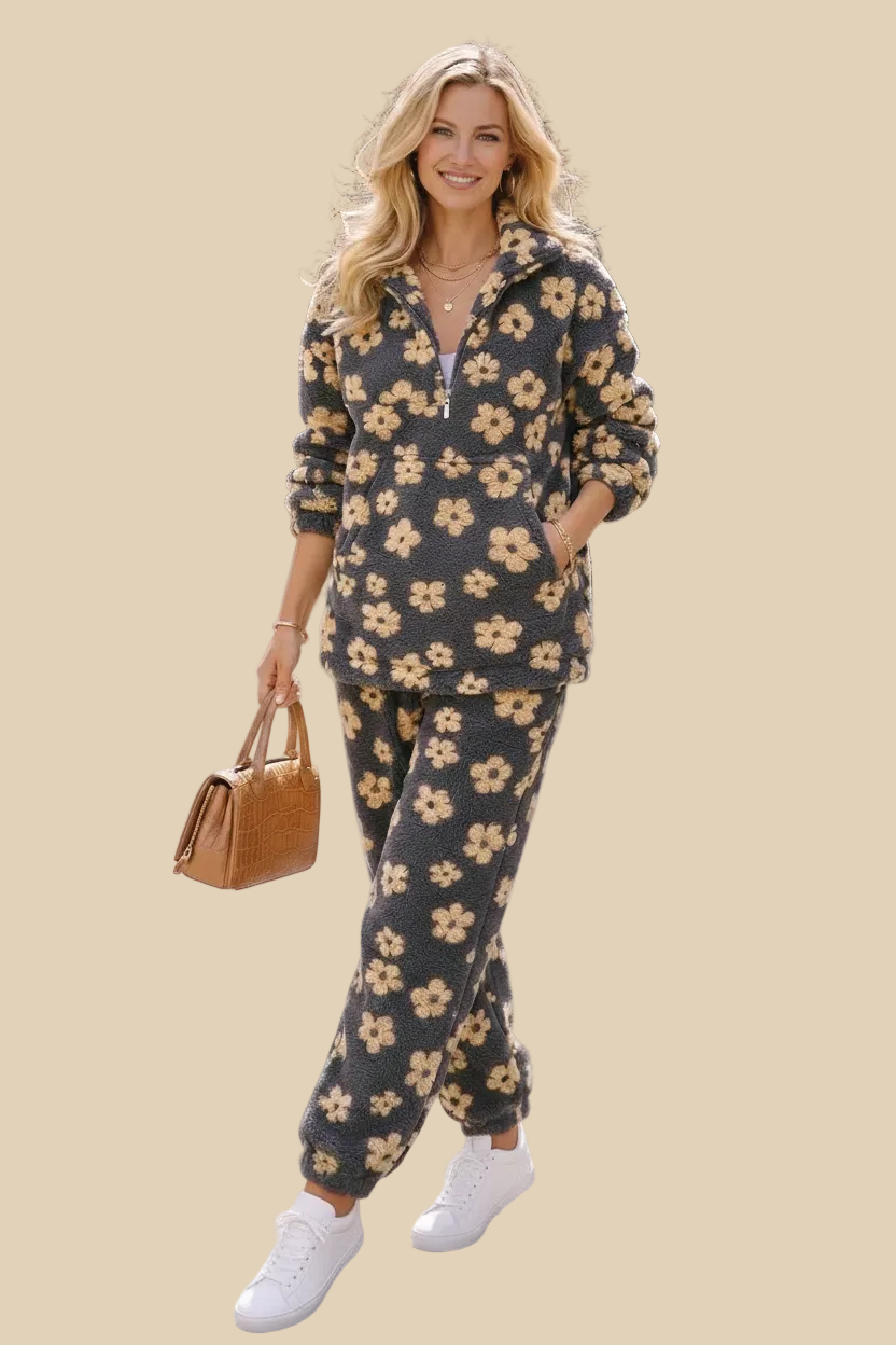 Florales Teddy-Sweatshirt