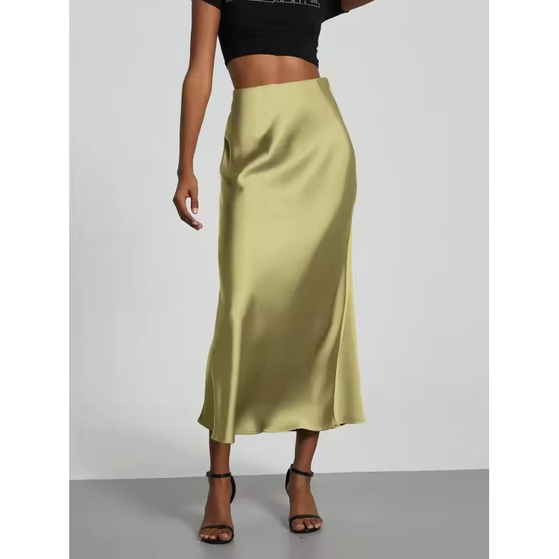 Silky Draped Midirock