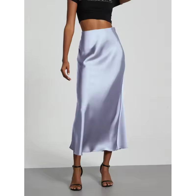 Silky Draped Midirock