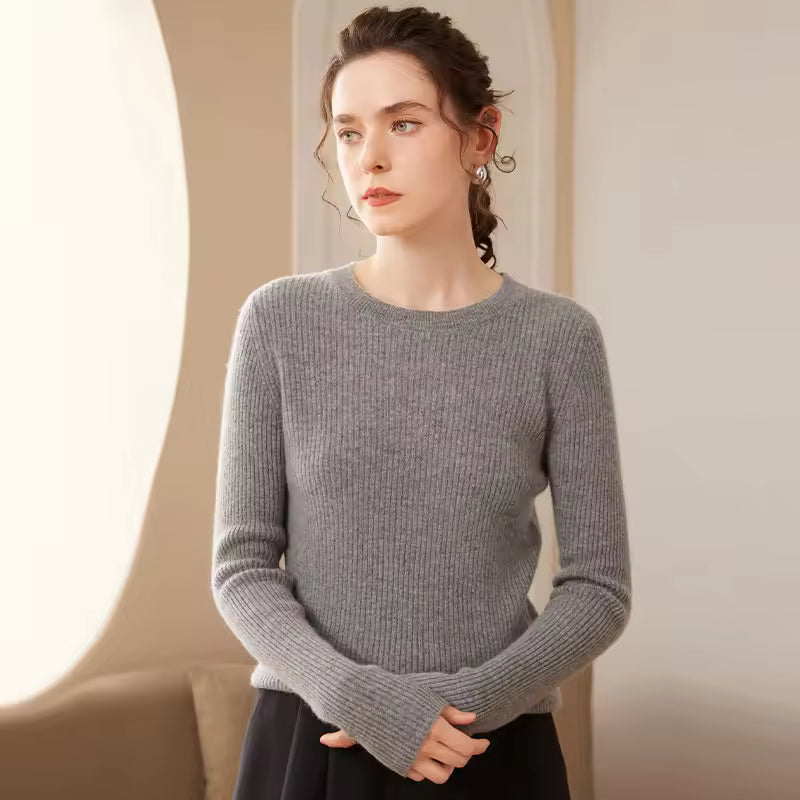 Eleganter Kaschmir-Rundhals Pullover