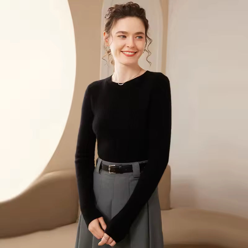 Eleganter Kaschmir-Rundhals Pullover