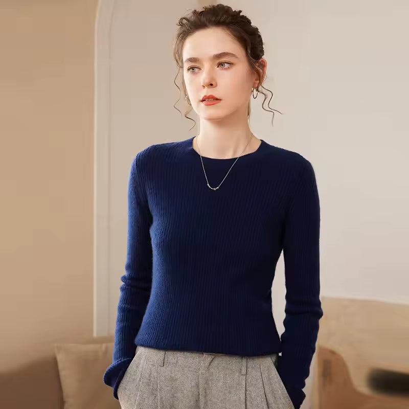 Eleganter Kaschmir-Rundhals Pullover