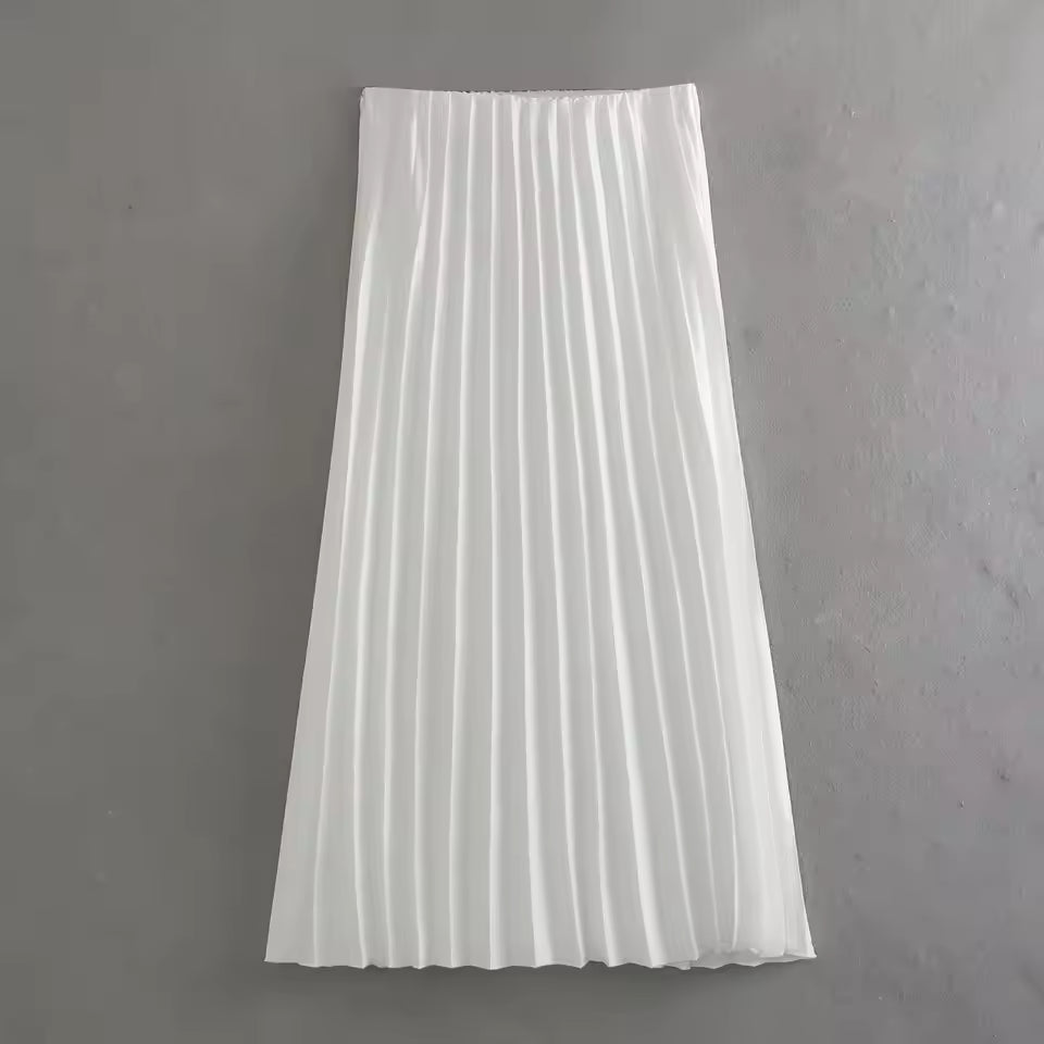 Silky Pleated Midirock