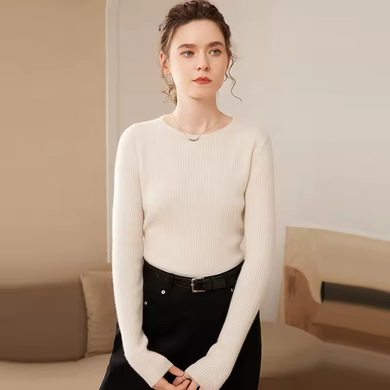 Eleganter Kaschmir-Rundhals Pullover