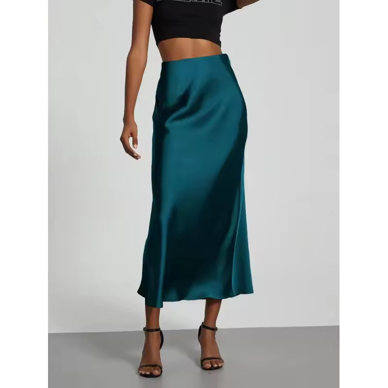 Silky Draped Midirock