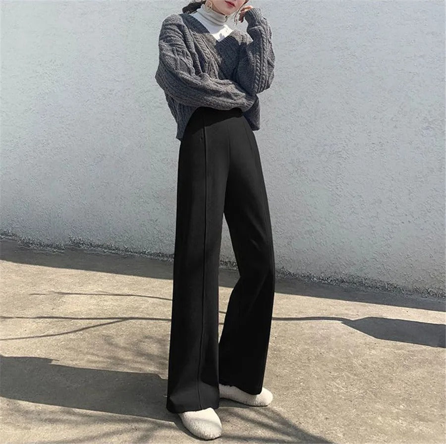 Wollhose High Waist Wide Leg