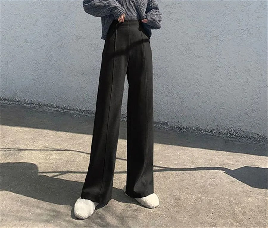 Wollhose High Waist Wide Leg