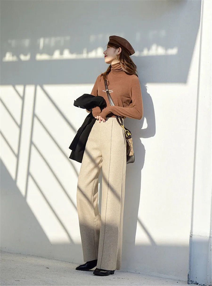 Wollhose High Waist Wide Leg