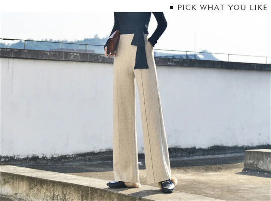 Wollhose High Waist Wide Leg