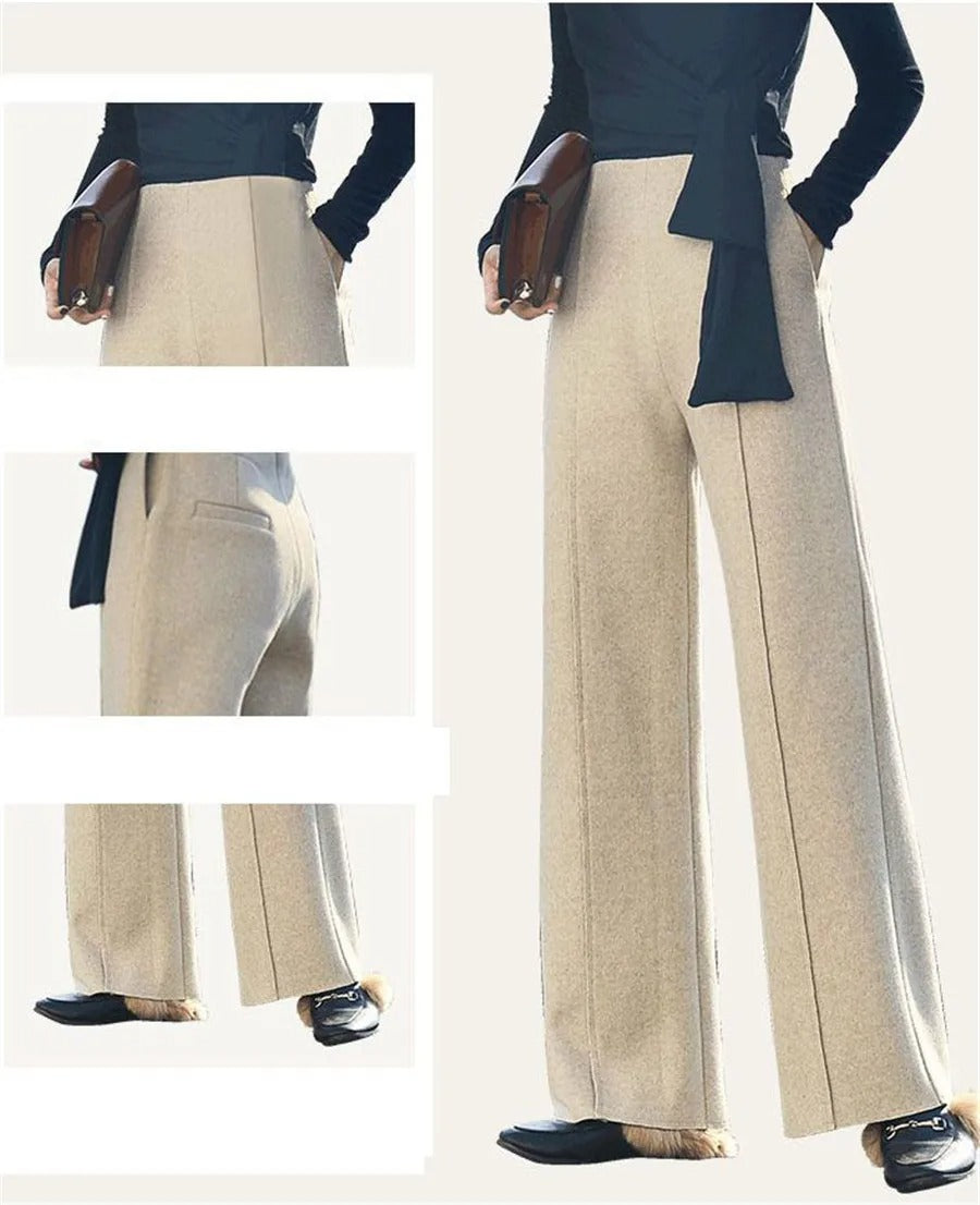 Wollhose High Waist Wide Leg