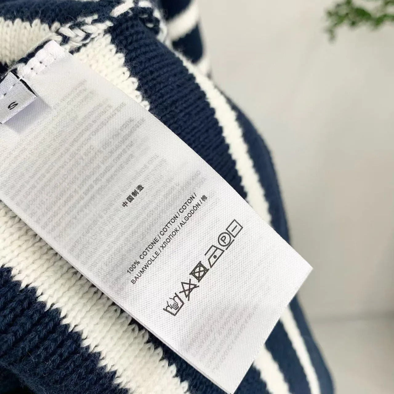 Navy-Weiß Damen Cardigan