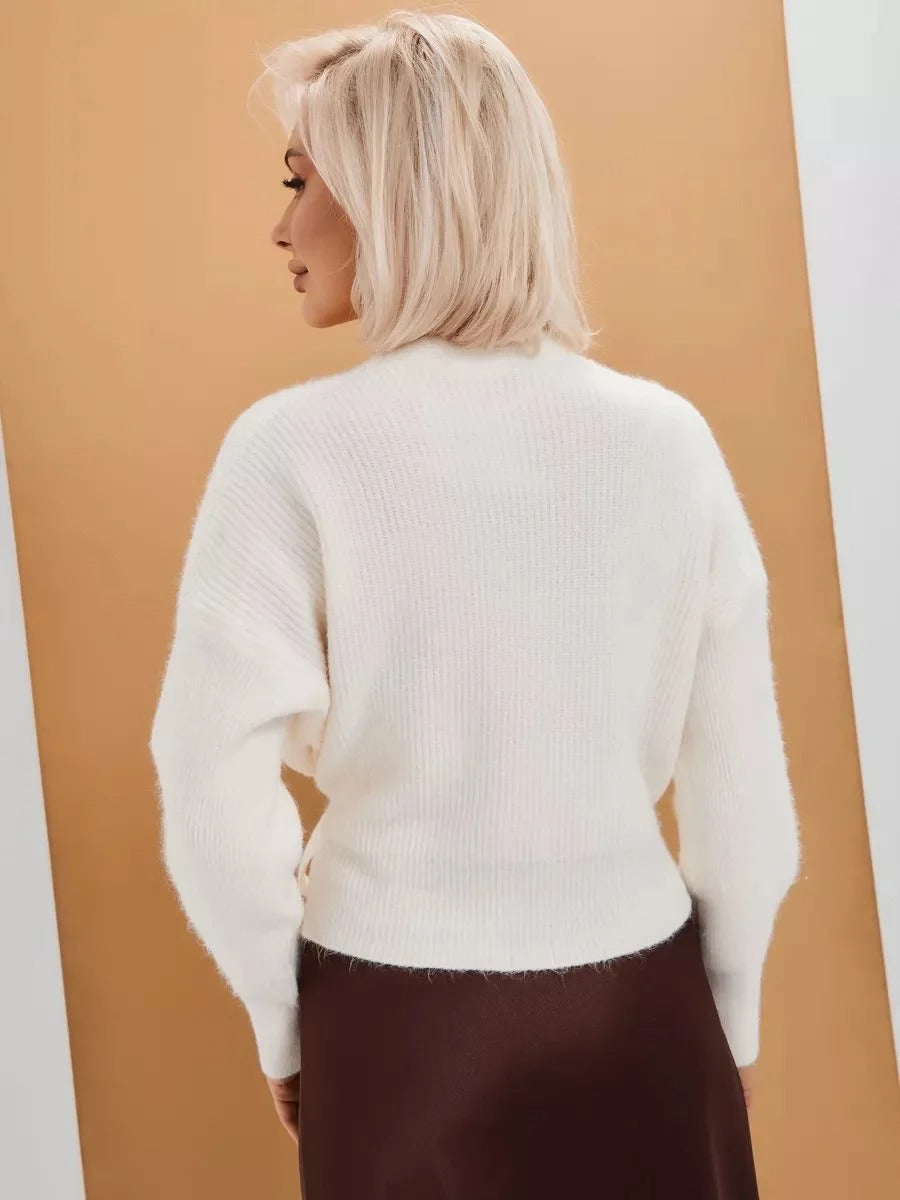 V-Ausschnitt-Gürtel-Strickjacke