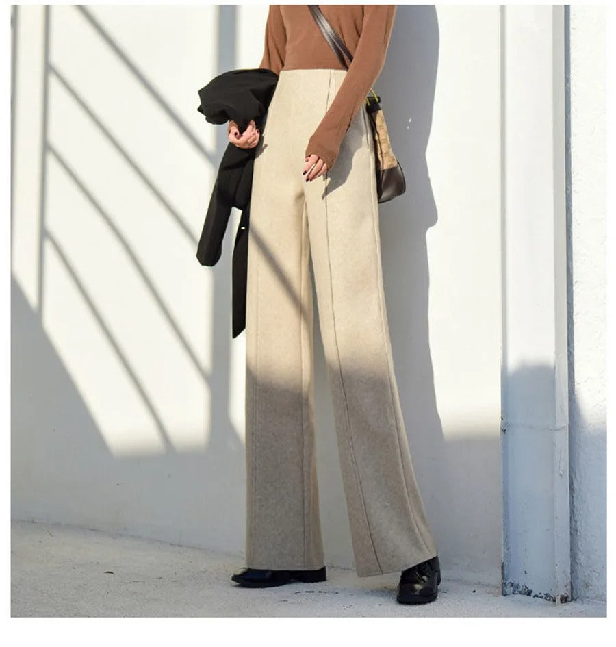 Wollhose High Waist Wide Leg