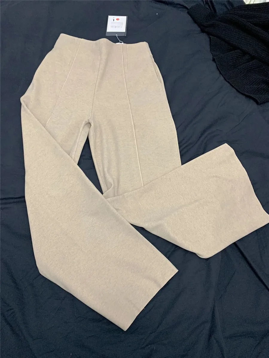 Wollhose High Waist Wide Leg