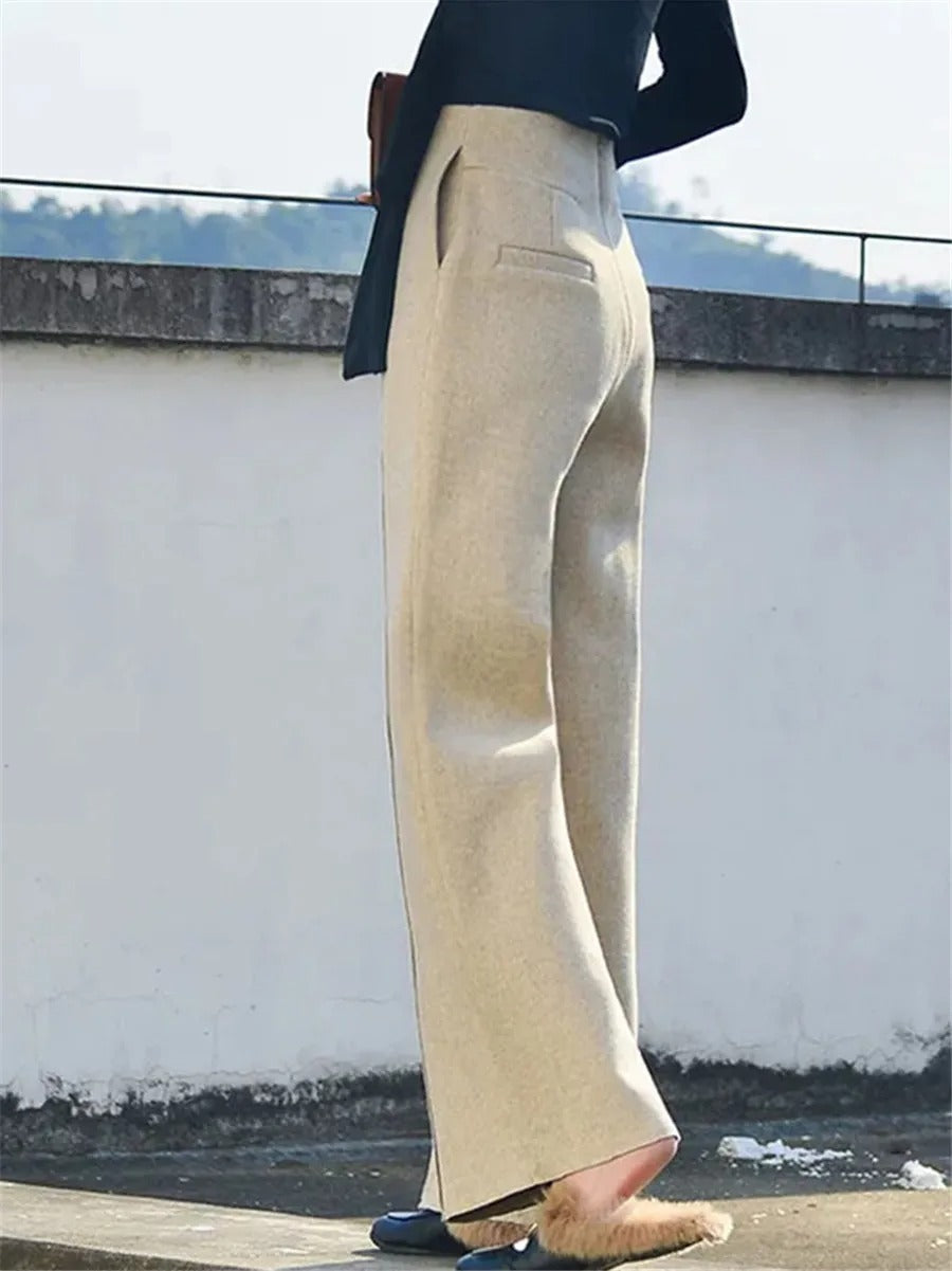 Wollhose High Waist Wide Leg