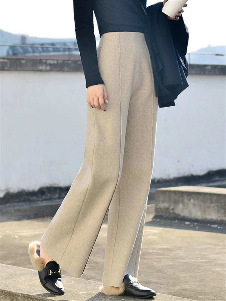 Wollhose High Waist Wide Leg