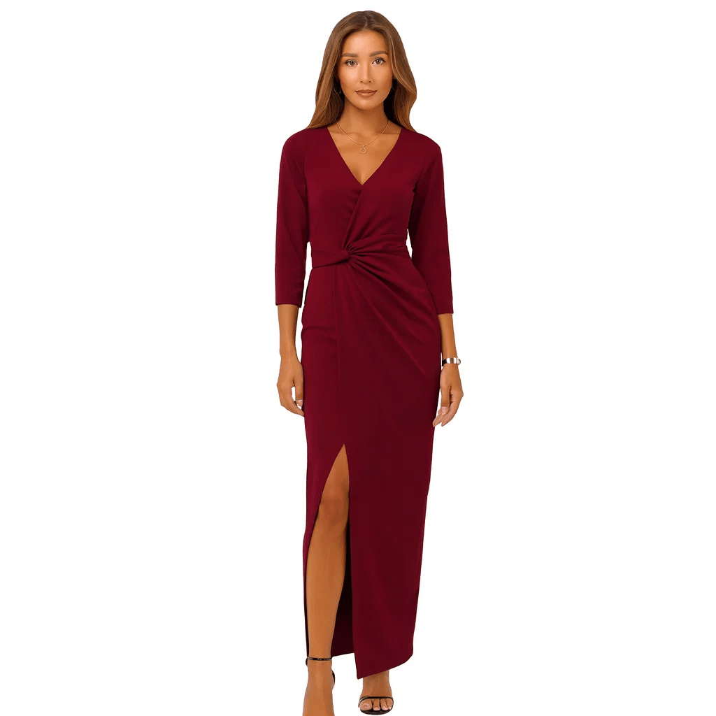 V-Ausschnitt Kleid Schlitz