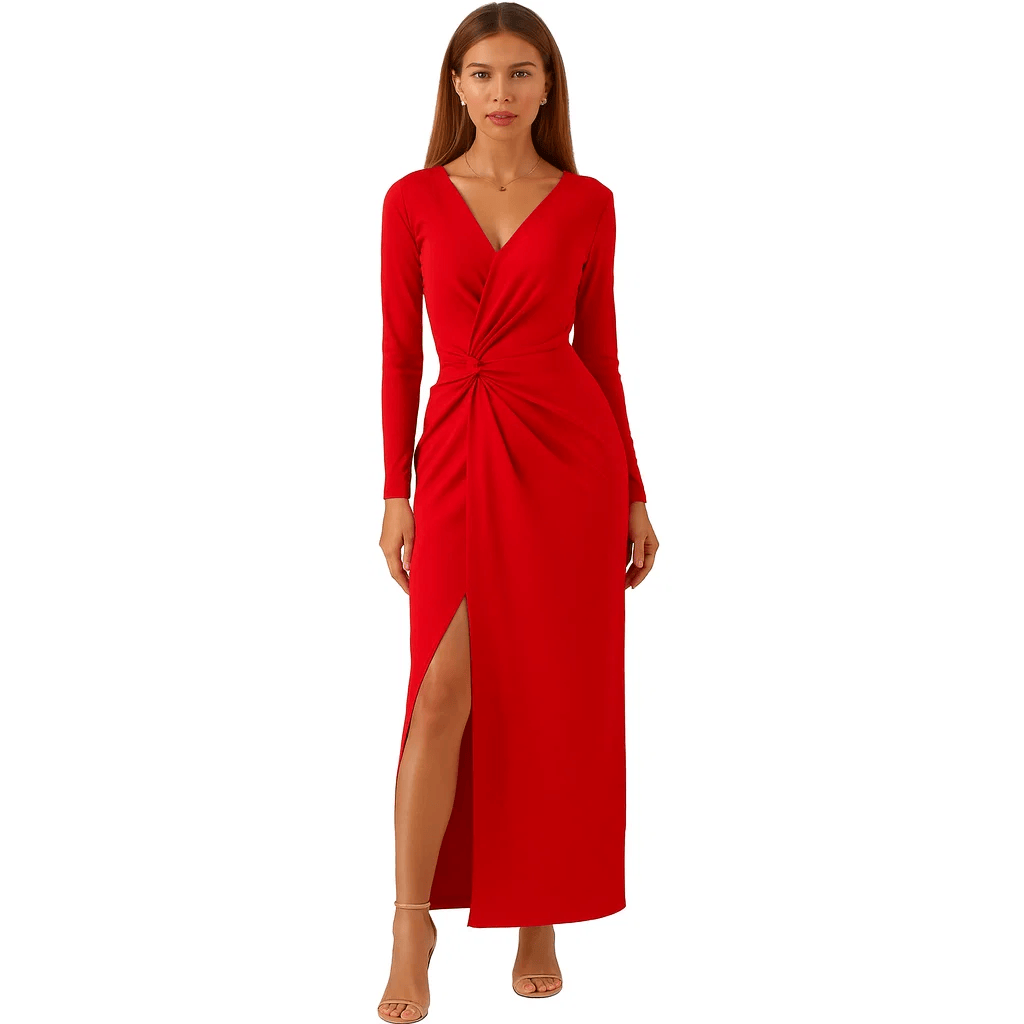 V-Ausschnitt Kleid Schlitz