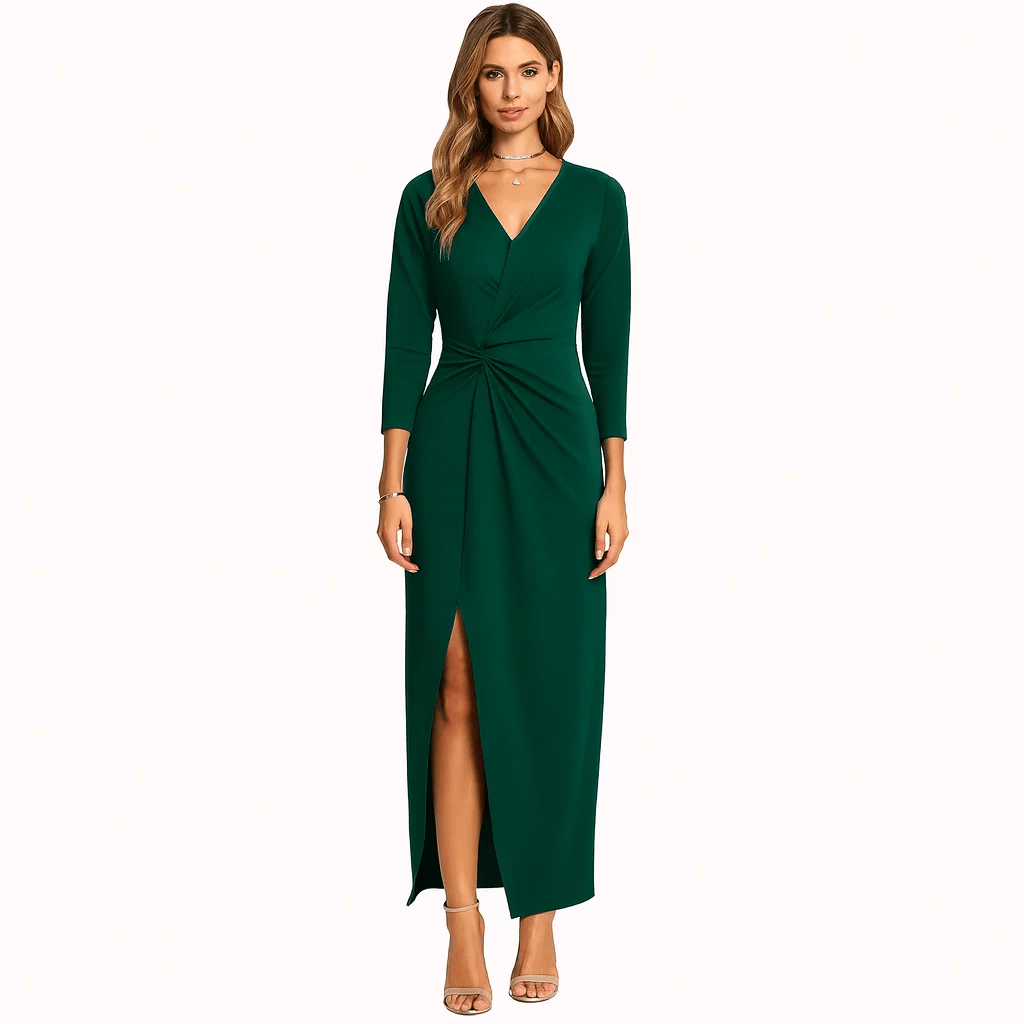 V-Ausschnitt Kleid Schlitz