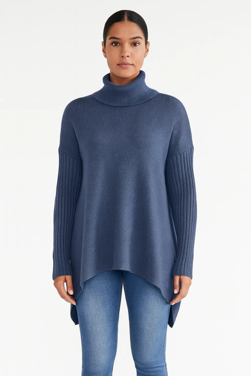 Übergroßer Rollkragen-Strickpullover