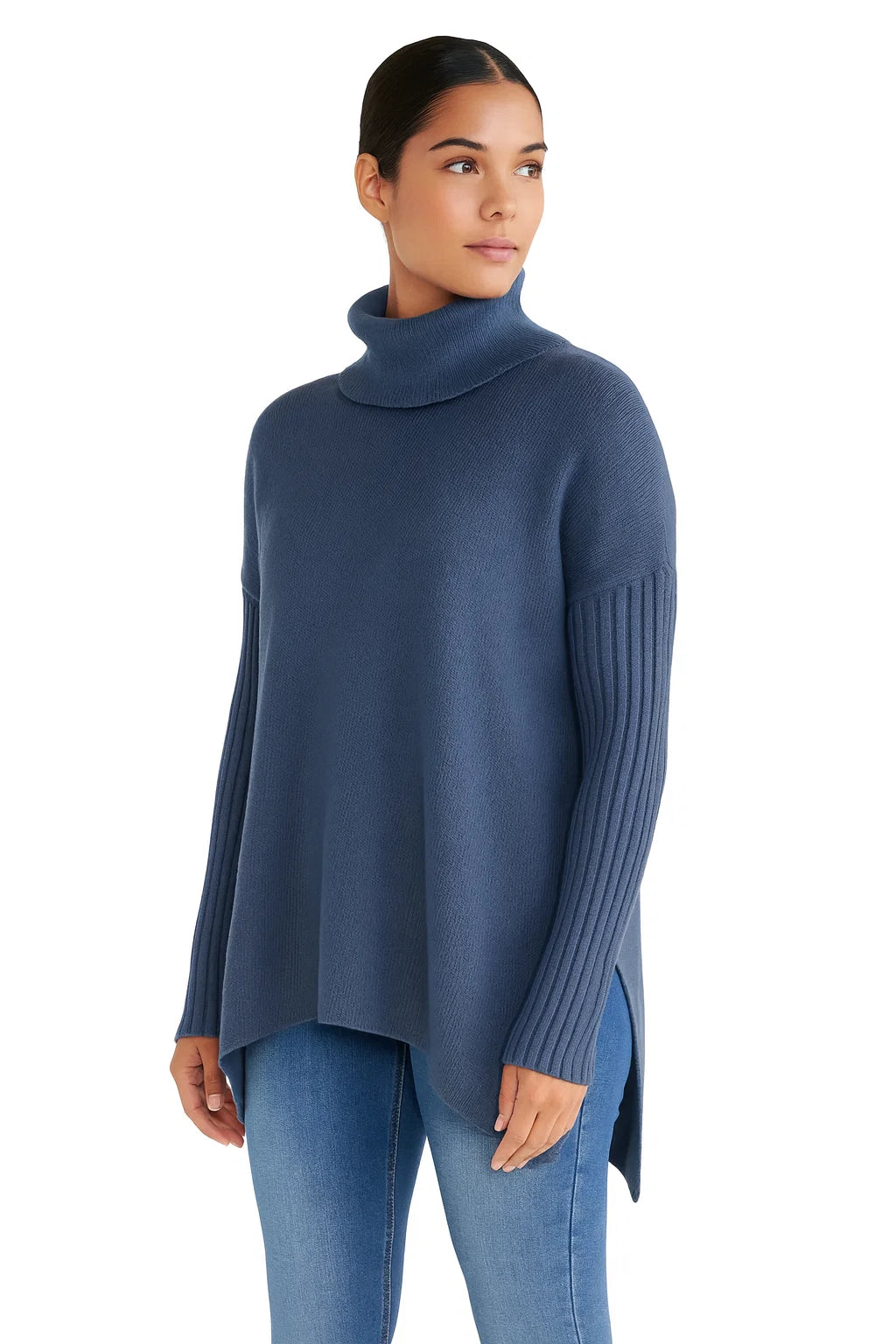 Übergroßer Rollkragen-Strickpullover