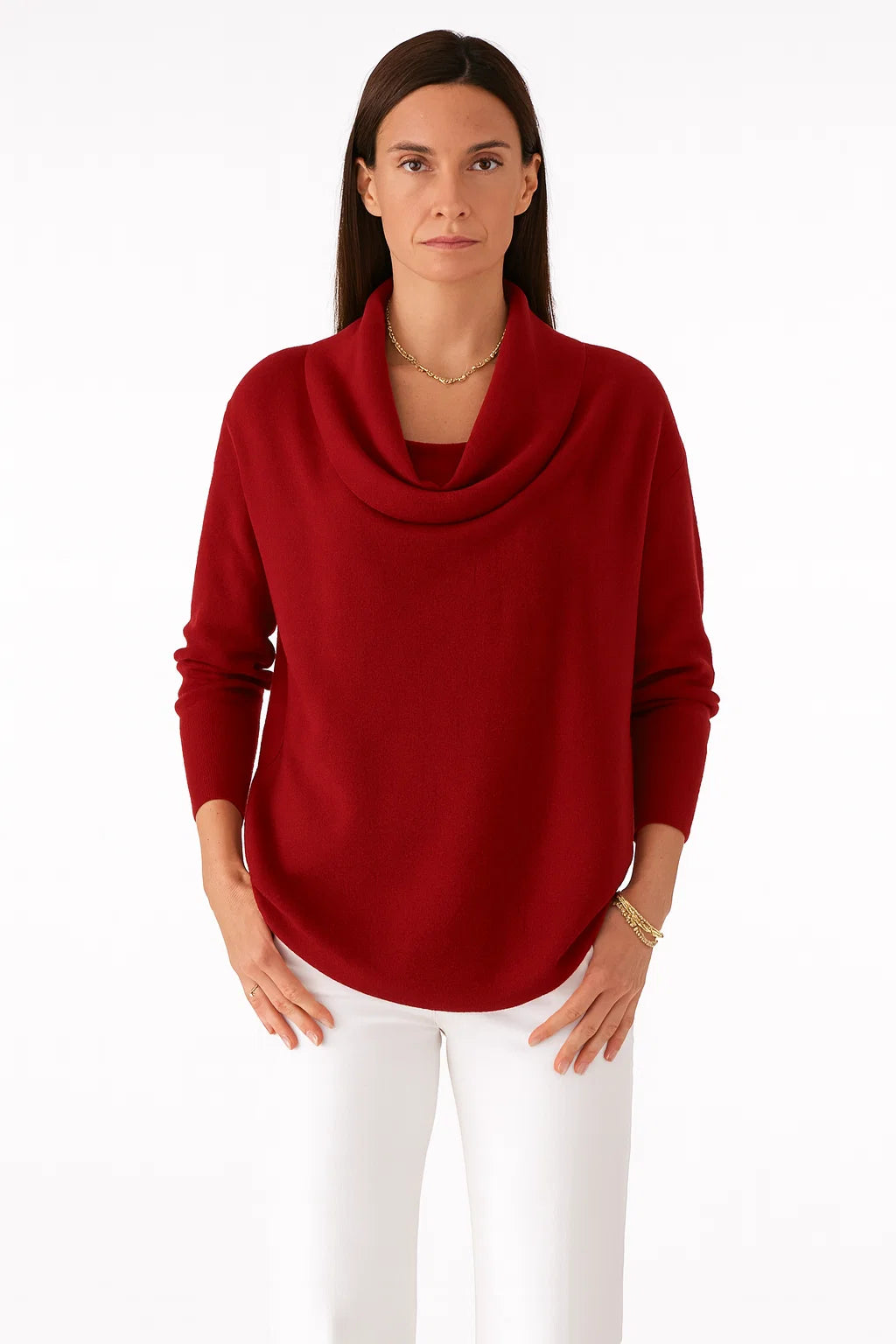 Eleganter Wasserfall Pullover