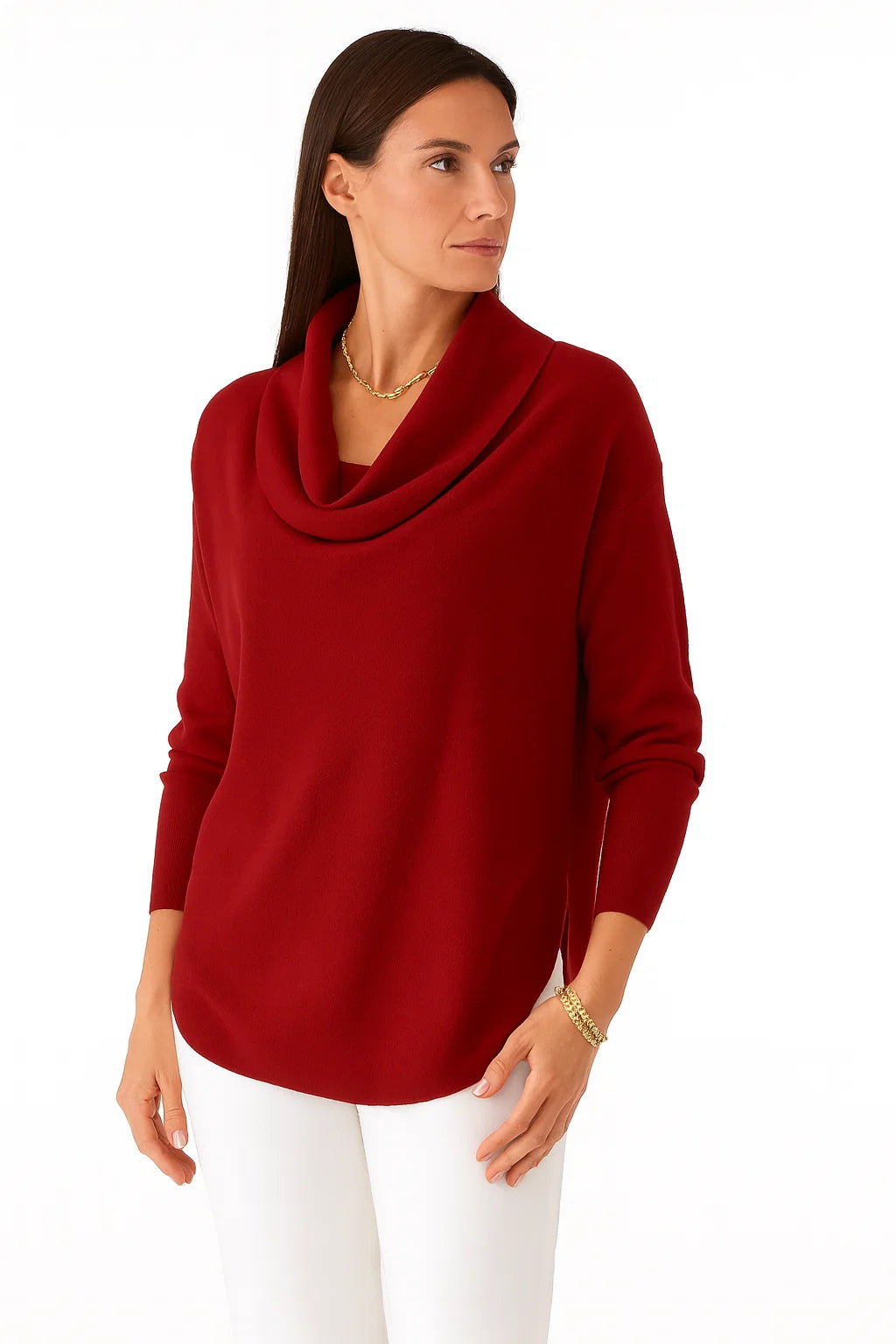 Eleganter Wasserfall Pullover