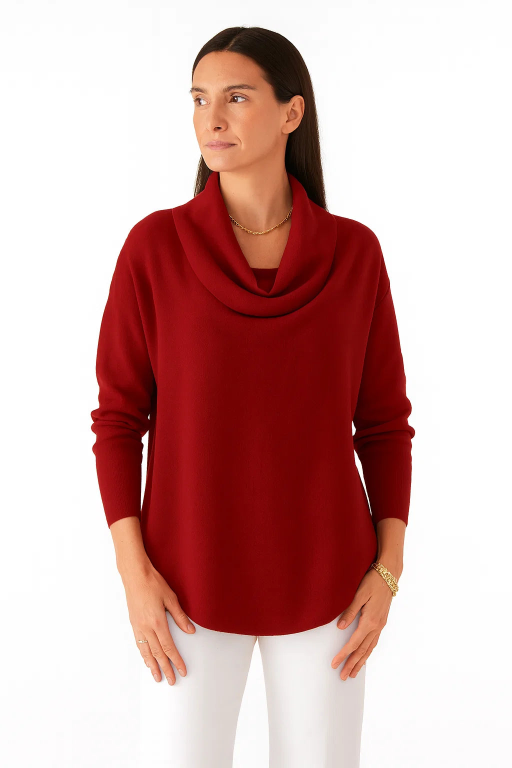 Eleganter Wasserfall Pullover