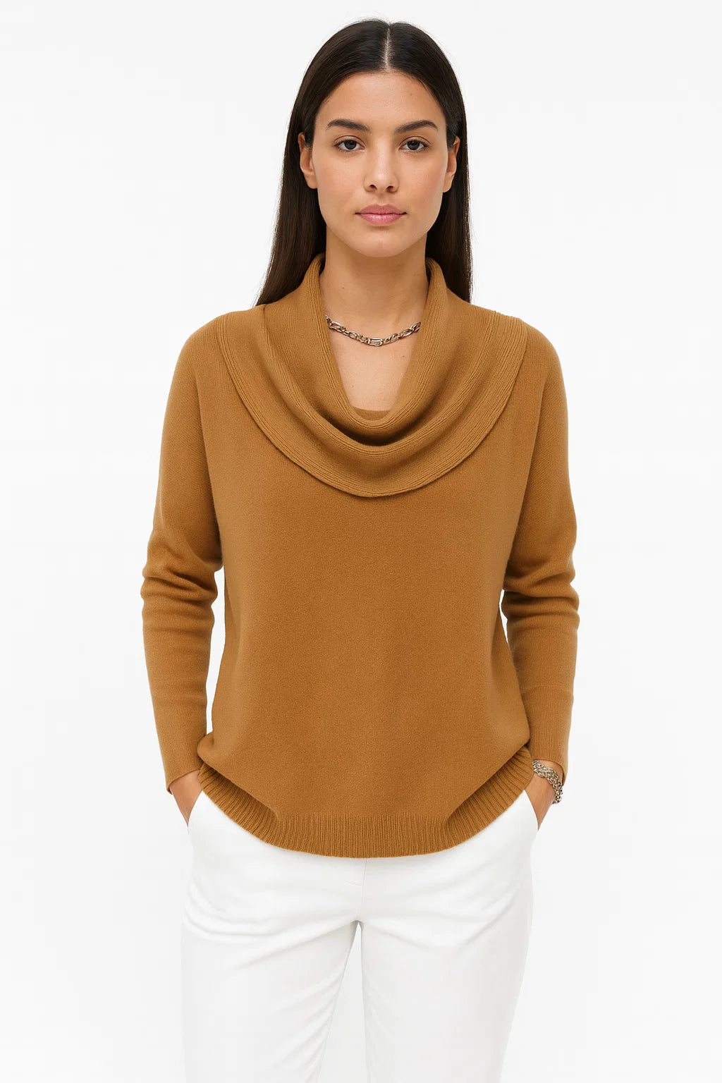 Eleganter Wasserfall Pullover