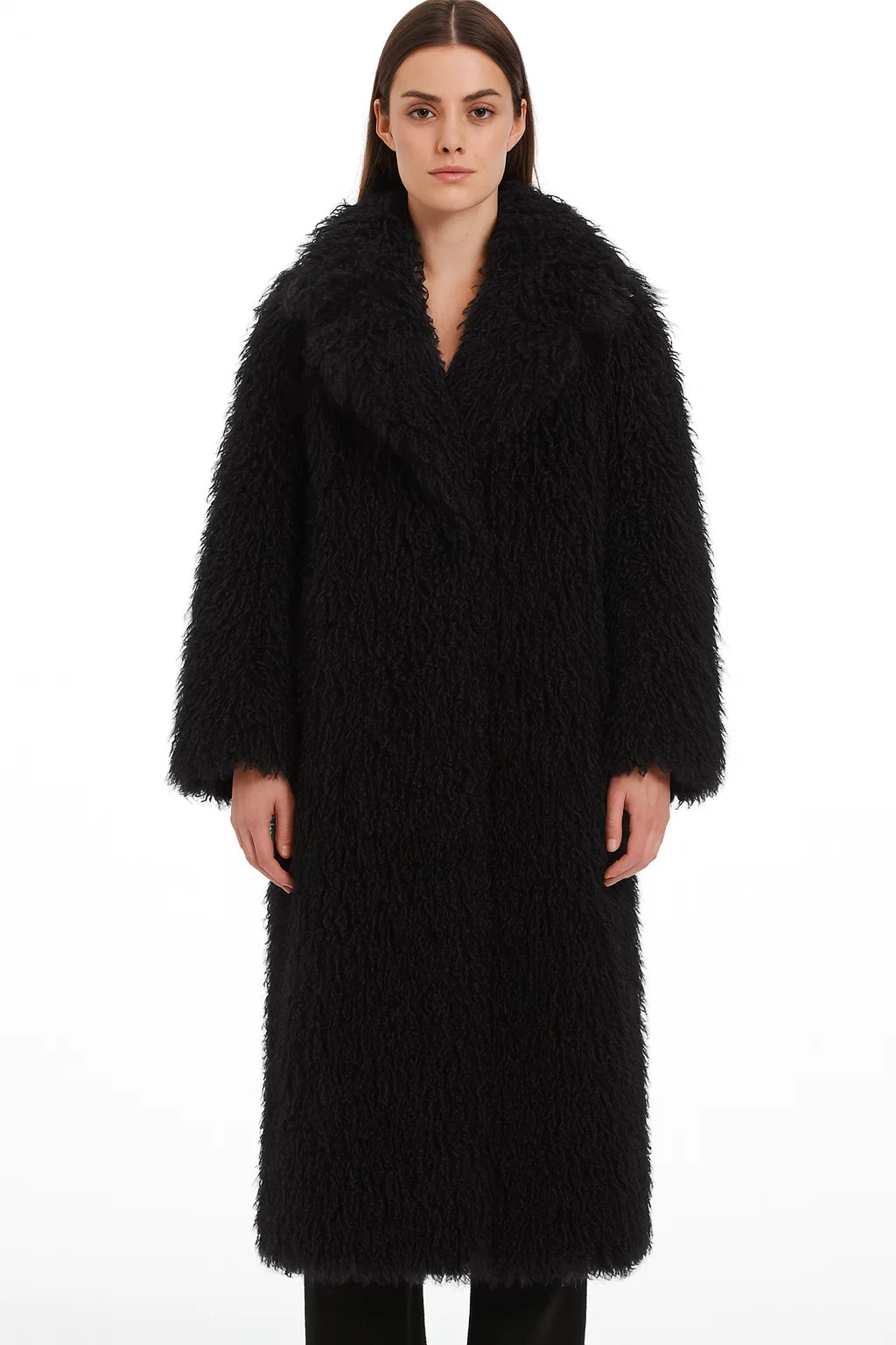 Elara Lange Faux-Fur-Manteljacke