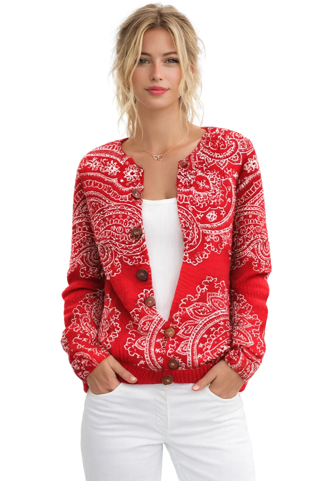 Punktmuster-Cardigan