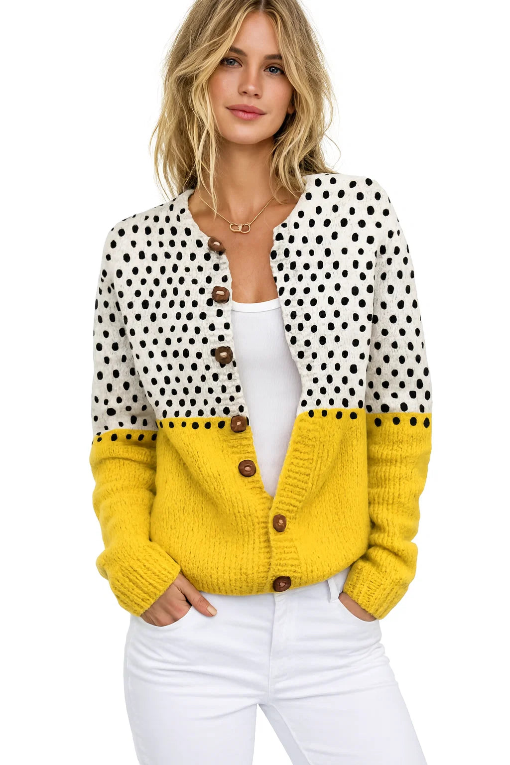 Punktmuster-Cardigan