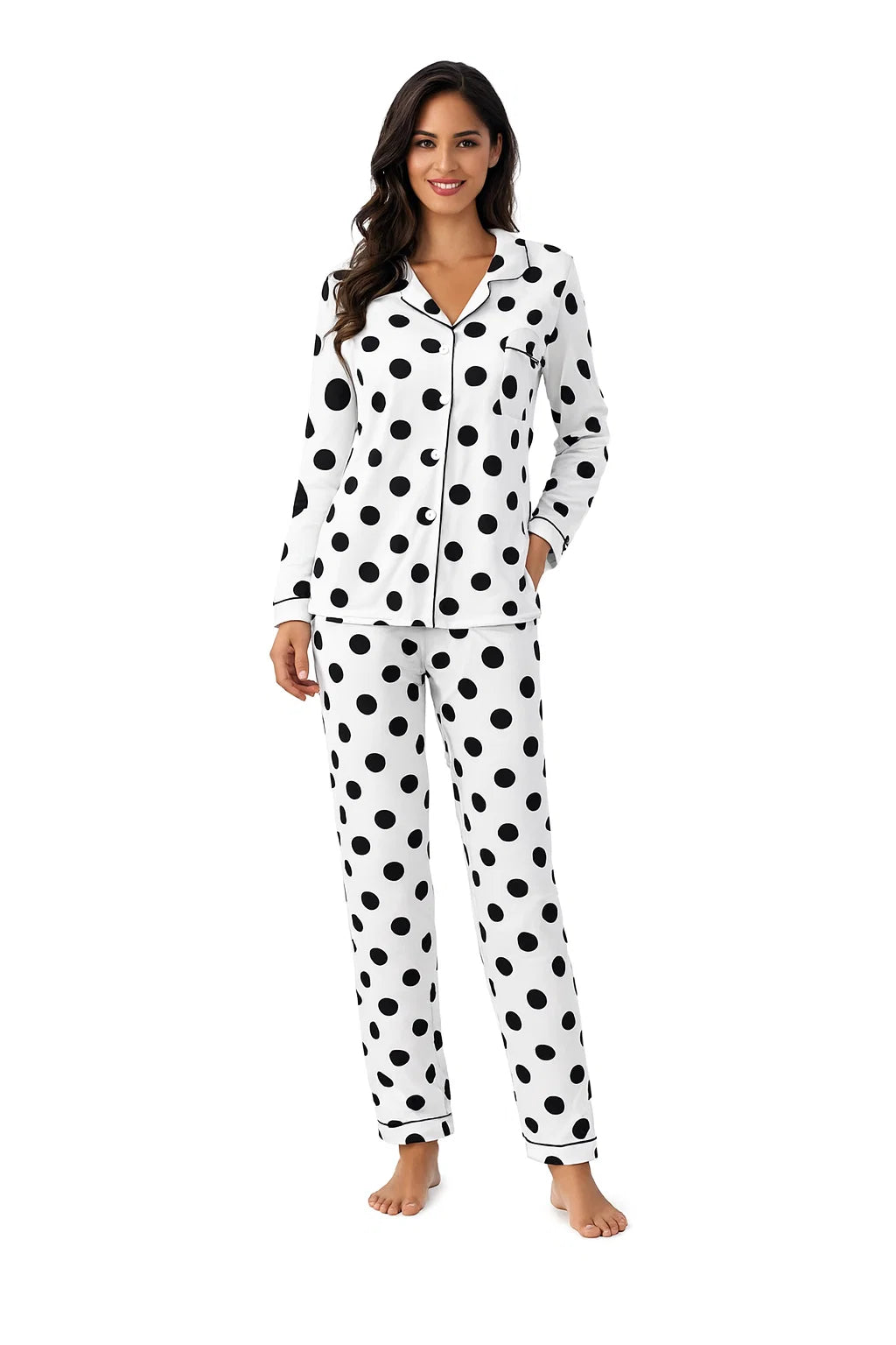 Punktiertes Pyjama-Set