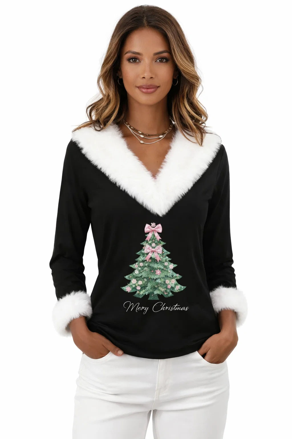 Festlicher Fellpullover