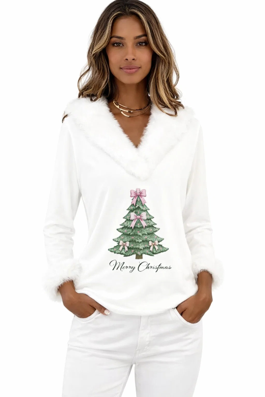 Festlicher Fellpullover