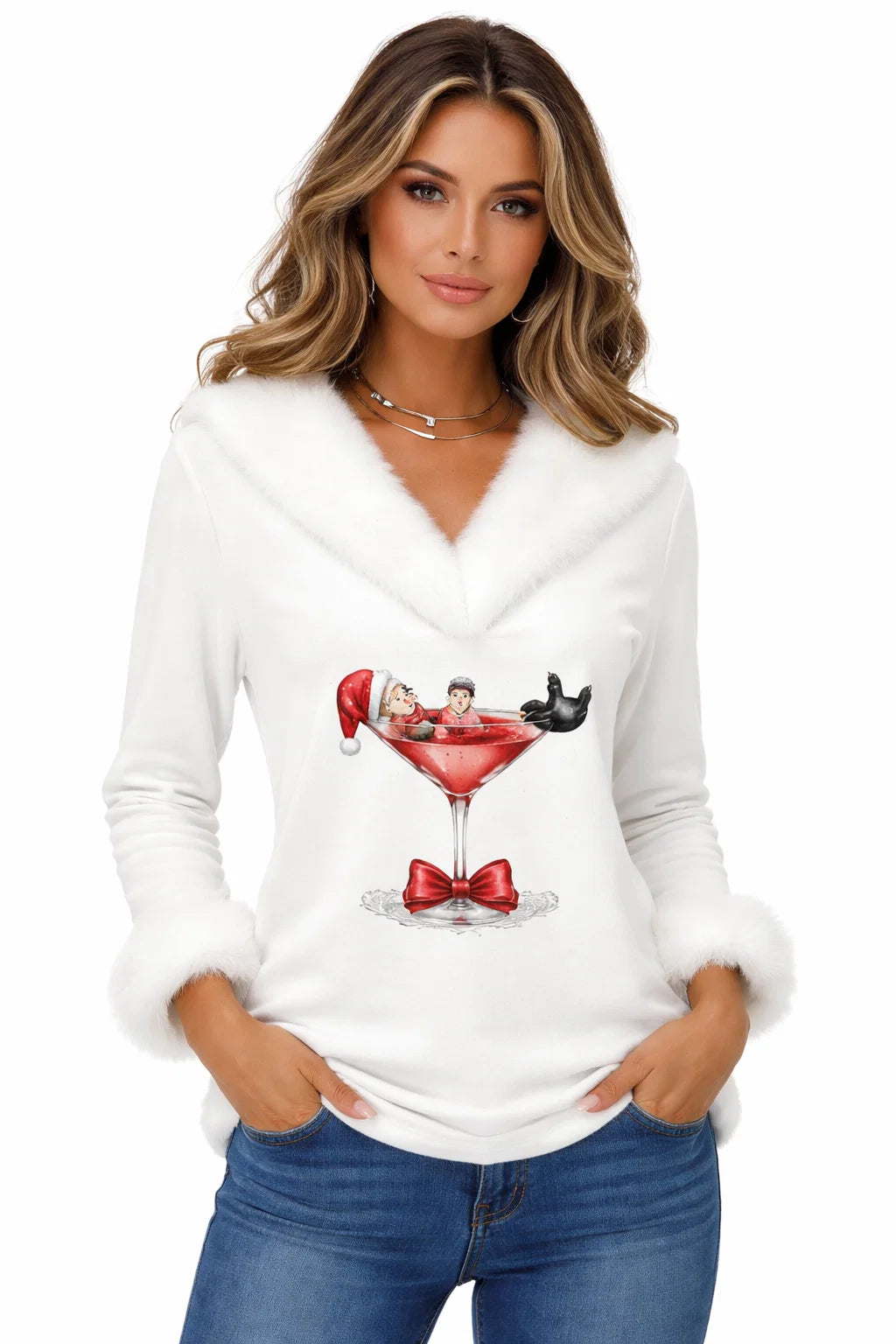 Festlicher Fellpullover