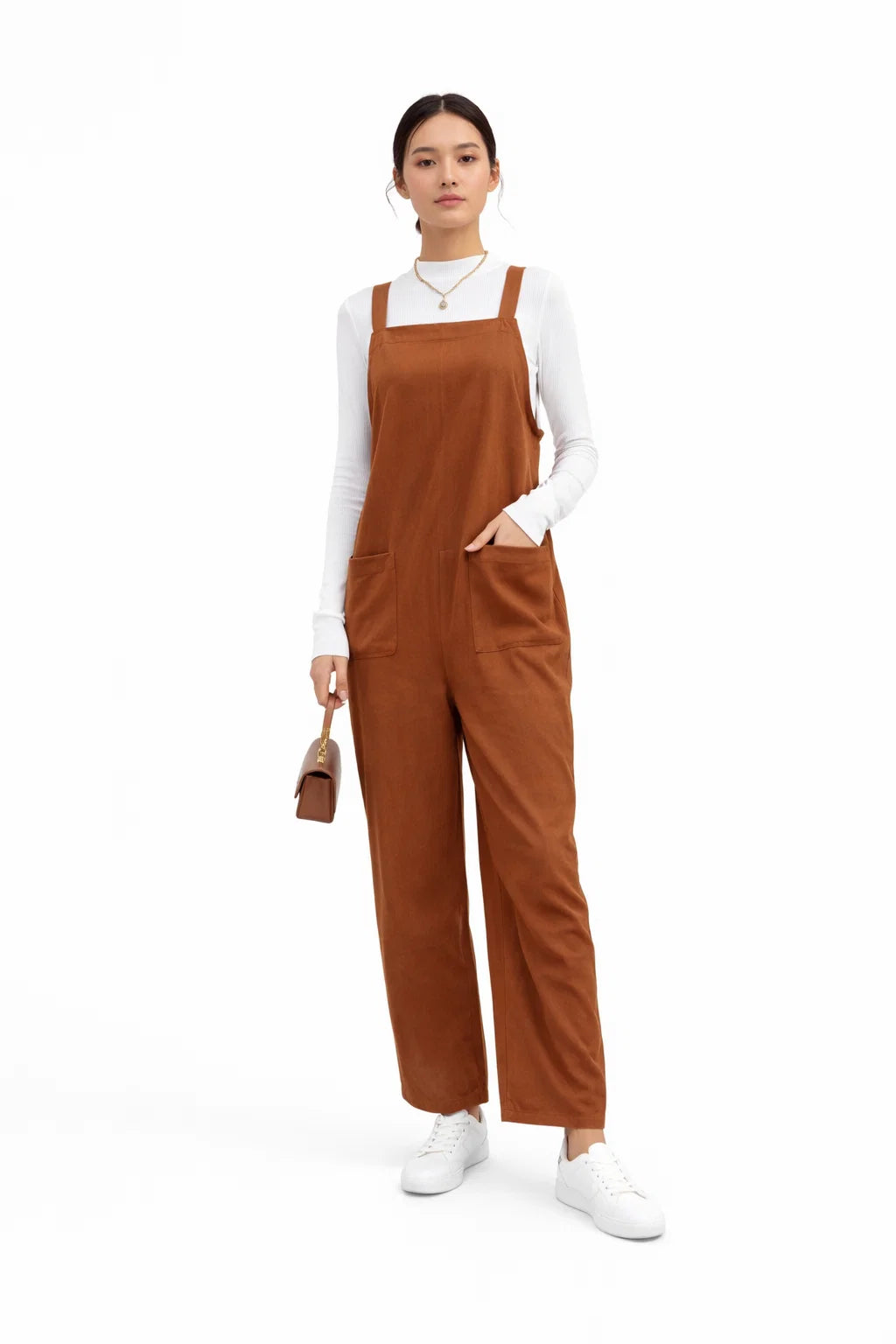 Cord-Overall mit weitem Bein