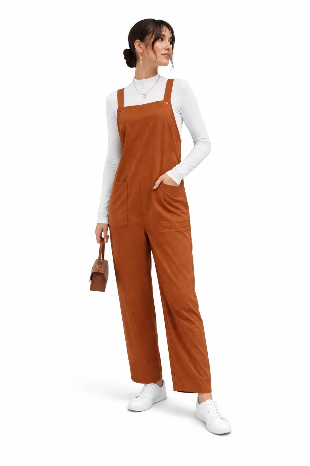 Cord-Overall mit weitem Bein