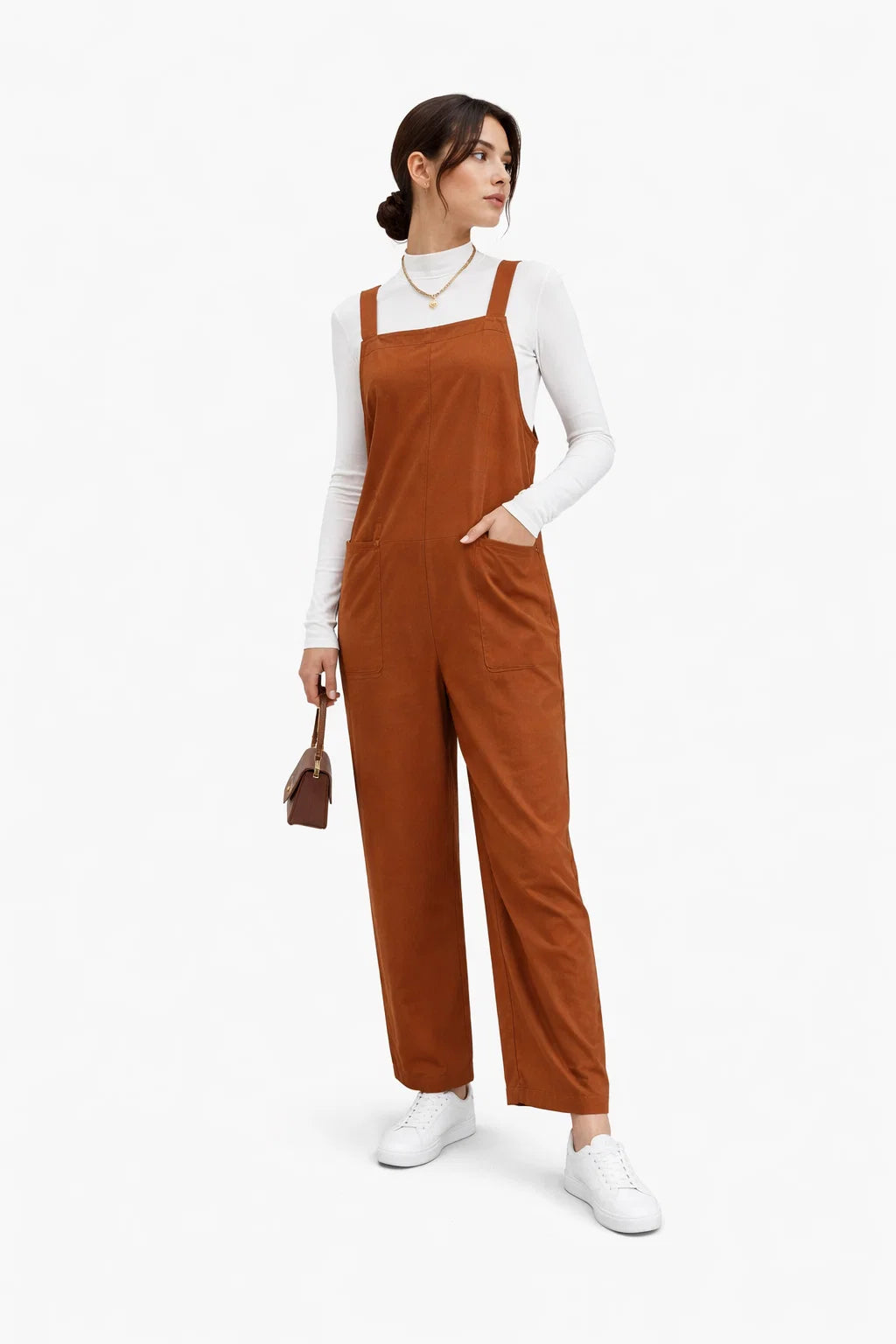 Cord-Overall mit weitem Bein